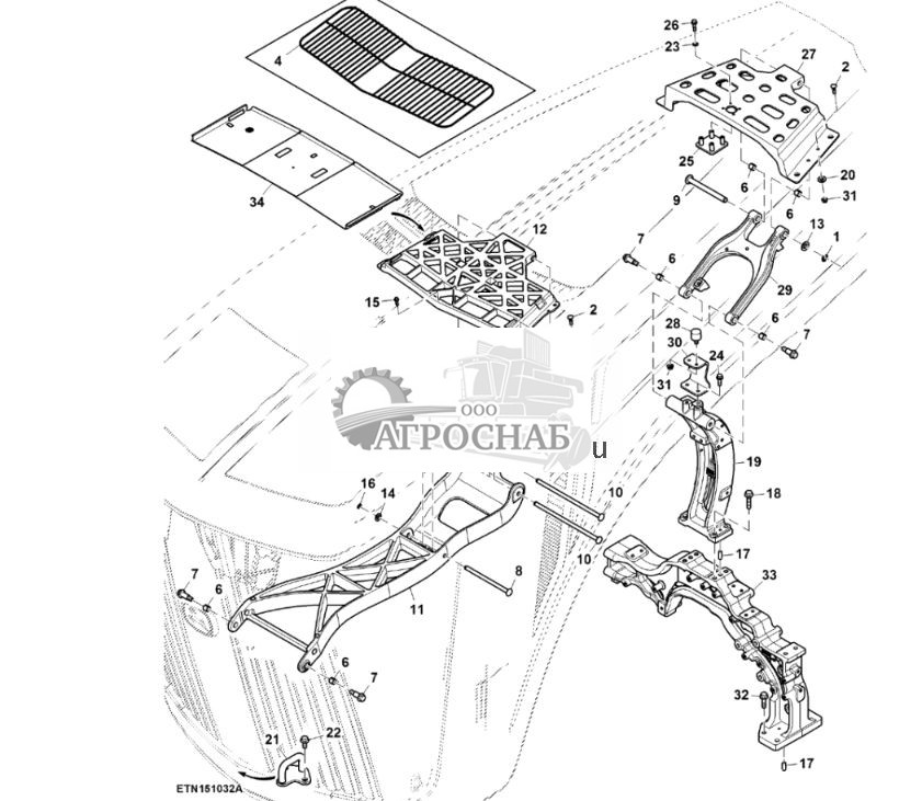 Опора капота, двигатель объемом 15,0 L (800141 - 800206) - ST946312 836.jpg